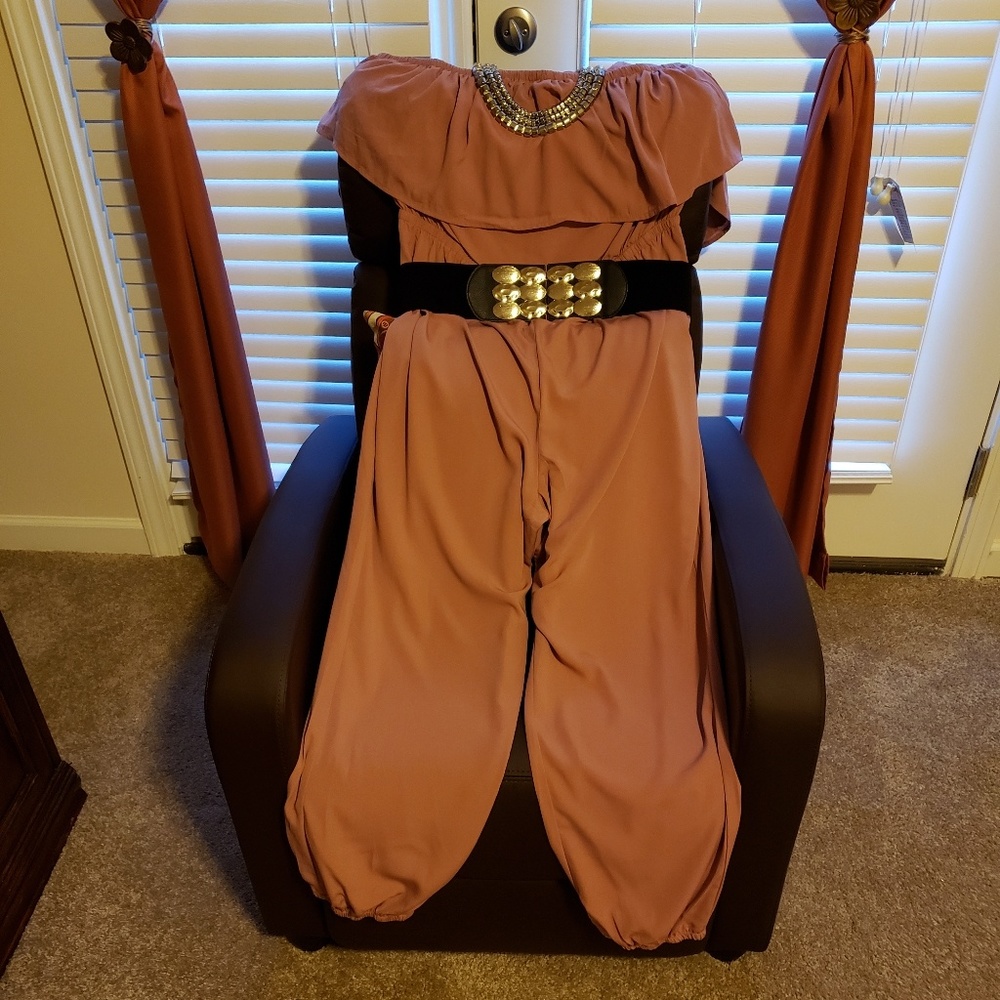 Off the shoulder ("Mauve color") Romper- Jumpsuit